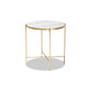 Baxton Studio Maddock Modern and Contemporary Gold Finished Metal End Table with Marble Tabletop WHI-H01-102776-Metal-Marble-Side-Table