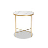 Baxton Studio Maddock Modern and Contemporary Gold Finished Metal End Table with Marble Tabletop WHI-H01-102776-Metal-Marble-Side-Table