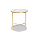 Baxton Studio Maddock Modern and Contemporary Gold Finished Metal End Table with Marble Tabletop WHI-H01-102776-Metal-Marble-Side-Table