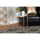 Baxton Studio Maddock Modern and Contemporary Gold Finished Metal End Table with Marble Tabletop WHI-H01-102776-Metal-Marble-Side-Table