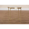 Baxton Studio Maddock Modern and Contemporary Gold Finished Metal End Table with Marble Tabletop WHI-H01-102776-Metal-Marble-Side-Table