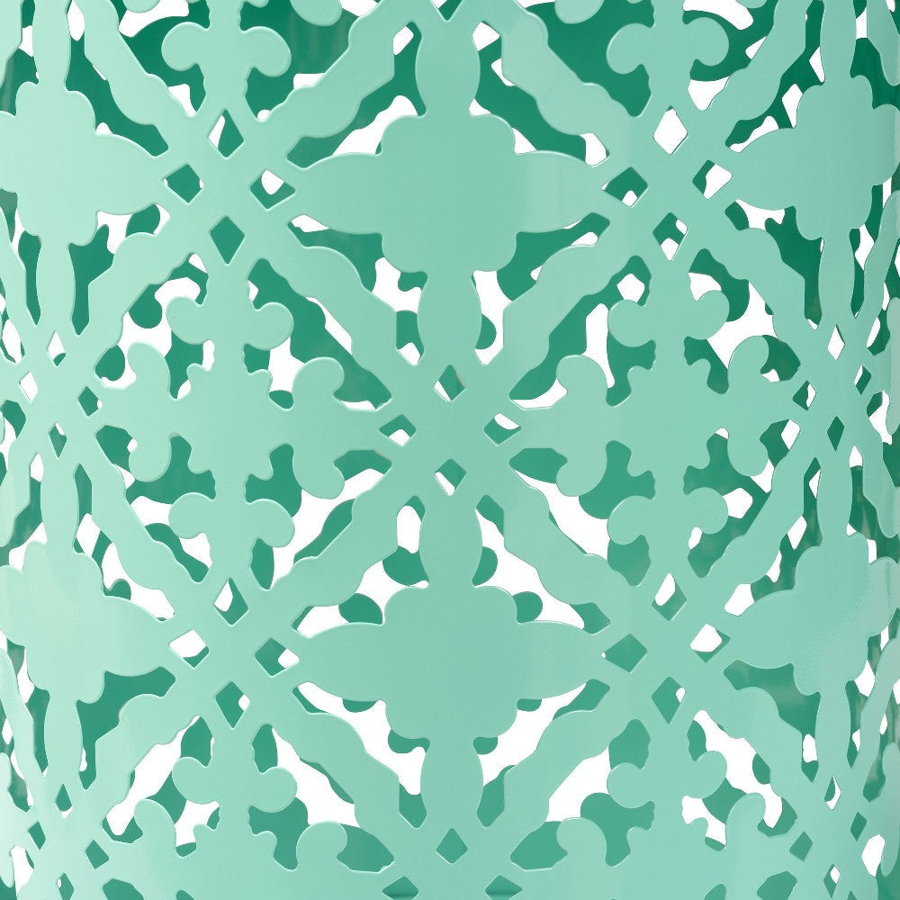 Baxton Studio Jamila Modern and Contemporary Aqua Finished metal Outdoor Side Table WHI-H01-104258-Aqua-Metal-Side-Table