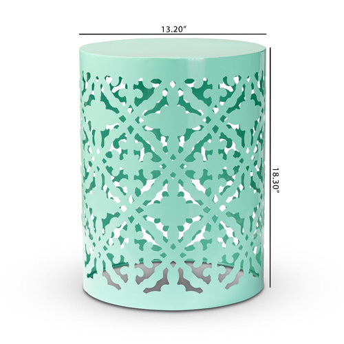 Baxton Studio Jamila Modern and Contemporary Aqua Finished metal Outdoor Side Table