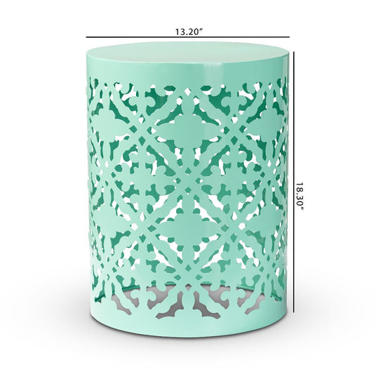 Baxton Studio Jamila Modern and Contemporary Aqua Finished metal Outdoor Side Table