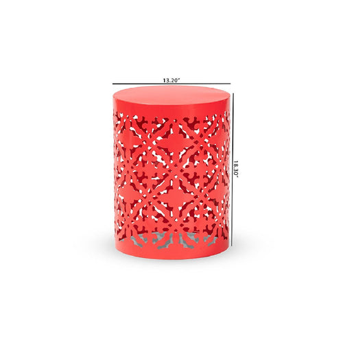 Baxton Studio Jamila Modern and Contemporary Red Finished metal Outdoor Side Table