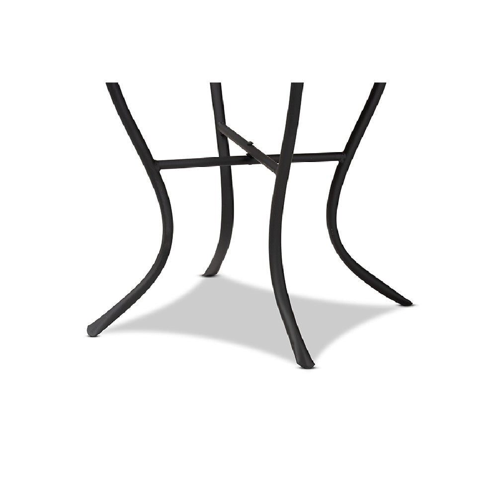 Baxton Studio Gaenor Modern and Contemporary Black Metal and Multi-Colored Ceramic Tile Plant Stand WHI-H01-104289-Plant-Stand