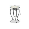 Baxton Studio Gaenor Modern and Contemporary Black Metal and Multi-Colored Ceramic Tile Plant Stand