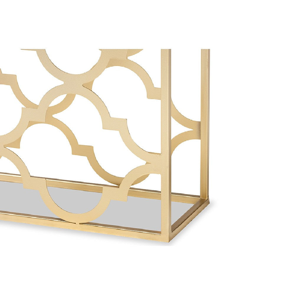 Baxton Studio Calanthe Modern and Contemporary Gold Finished Metal Console Table with Marble Tabletop WHI-H01-93949-Metal-Marble-Console