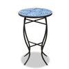 Baxton Studio Gaenor Modern and Contemporary Black Metal and Blue Glass Plant Stand WHI-H01-97880-Mosaic-Plant-Stand
