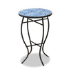 Baxton Studio Gaenor Modern and Contemporary Black Metal and Blue Glass Plant Stand WHI-H01-97880-Mosaic-Plant-Stand