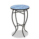 Baxton Studio Gaenor Modern and Contemporary Black Metal and Blue Glass Plant Stand WHI-H01-97880-Mosaic-Plant-Stand
