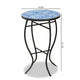 Baxton Studio Gaenor Modern and Contemporary Black Metal and Blue Glass Plant Stand