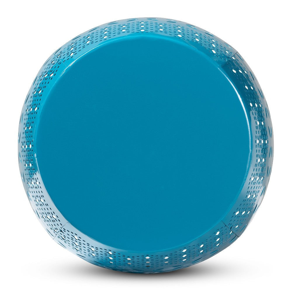 Baxton Studio Lavinia Modern and Contemporary Blue Finished Metal Outdoor Side Table WHI-H01-97938C-Blue-Metal-Side-Table