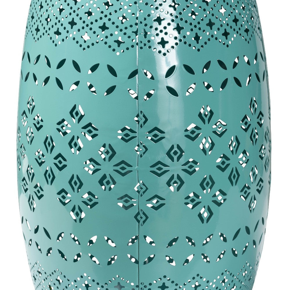 Baxton Studio Lavinia Modern and Contemporary Teal Finished Metal Outdoor Side Table WHI-H01-97939E-Teal-Metal-Side-Table