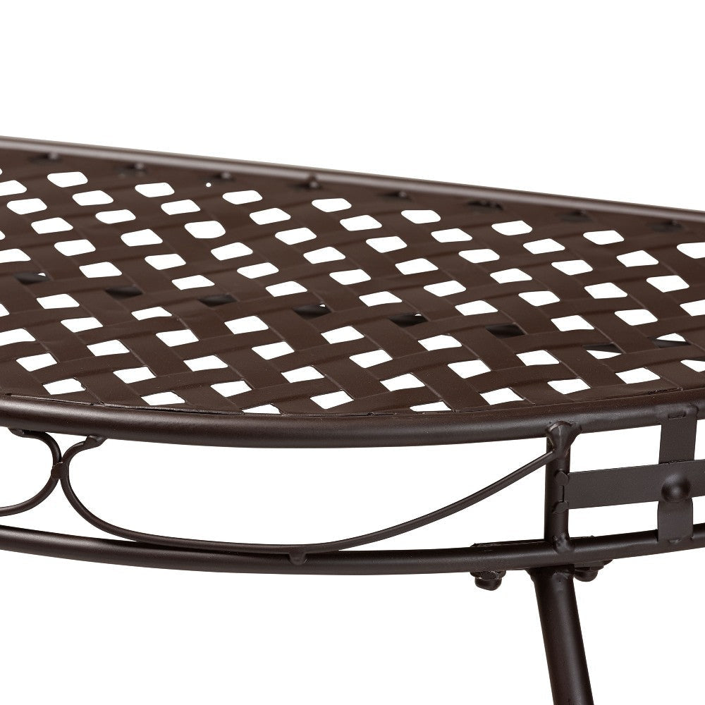 Baxton Studio Laraine Modern and Contemporary Brown Metal Outdoor Console Table WHI-H01-99057A-Metal-Console-Table