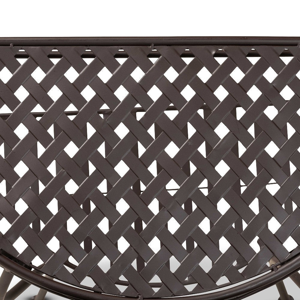 Baxton Studio Laraine Modern and Contemporary Brown Metal Outdoor Console Table WHI-H01-99057A-Metal-Console-Table