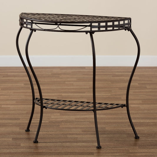 Baxton Studio Laraine Modern and Contemporary Brown Metal Outdoor Console Table