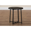 Baxton Studio Sadiya Modern Industrial Black Finished Metal Outdoor Side Table WHI-H01-99169-Metal-Small-Side-Table