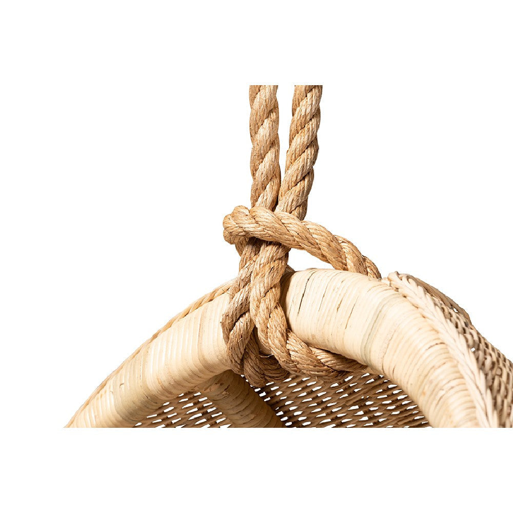bali & pari Umika Modern Bohemian Natural Brown Rattan Hanging Chair WHI-HC001-Rattan-Hanging-Chair