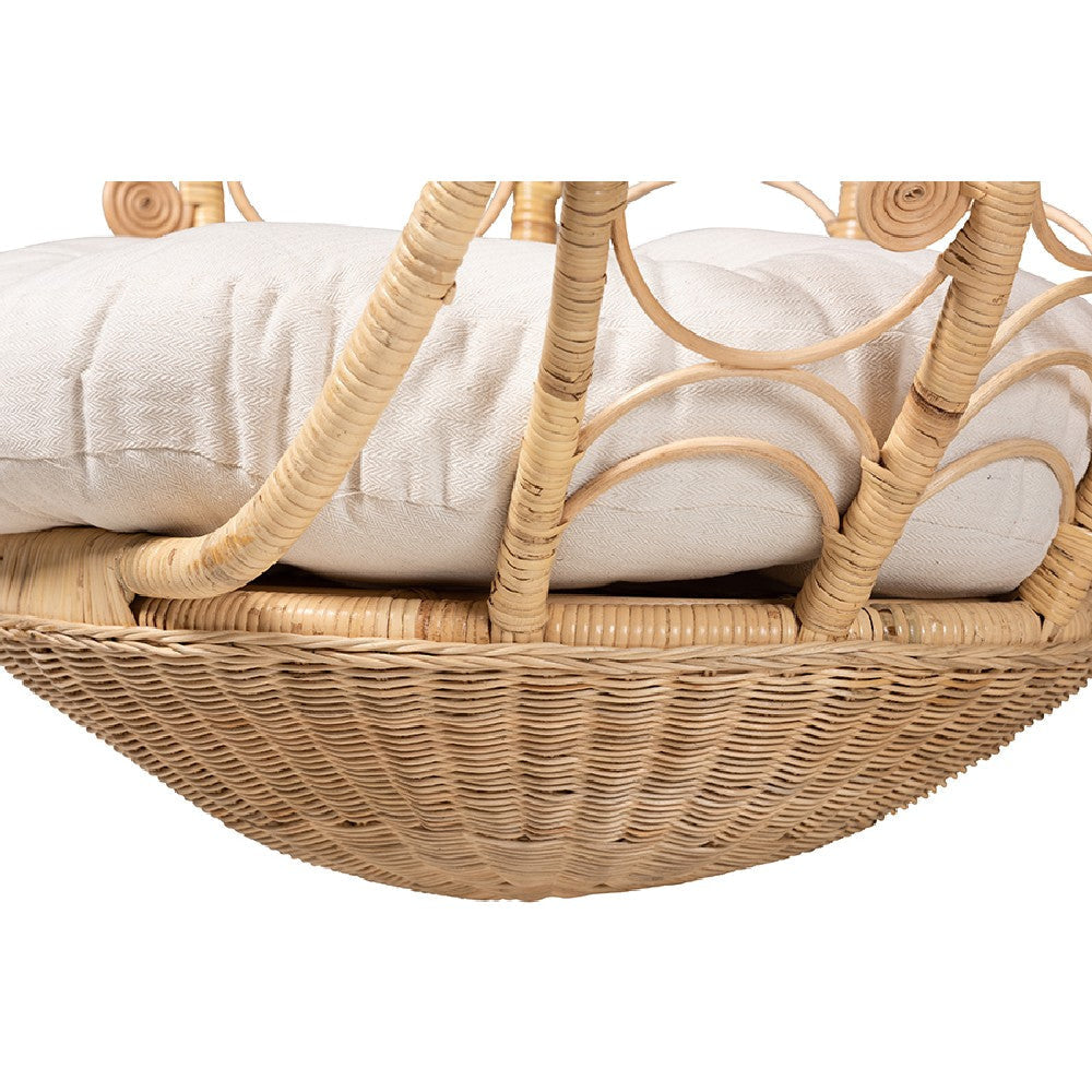 bali & pari Umika Modern Bohemian Natural Brown Rattan Hanging Chair WHI-HC001-Rattan-Hanging-Chair