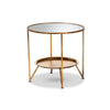Baxton Studio Tamsin Modern and Contemporary Antique Gold Finished Metal and Mirrored Glass Accent Table with Tray Shelf WHI-HE17T115-ET