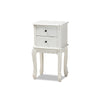 Baxton Studio Sophia Classic and Traditional French White Finished Wood 2-Drawer End Table WHI-HL7A-A110-2-DW-ET