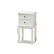 Baxton Studio Sophia Classic and Traditional French White Finished Wood 2-Drawer End Table WHI-HL7A-A110-2-DW-ET