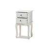 Baxton Studio Sophia Classic and Traditional French White Finished Wood 2-Drawer End Table WHI-HL7A-A110-2-DW-ET