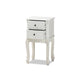 Baxton Studio Sophia Classic and Traditional French White Finished Wood 2-Drawer End Table WHI-HL7A-A110-2-DW-ET