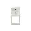 Baxton Studio Sophia Classic and Traditional French White Finished Wood 2-Drawer End Table WHI-HL7A-A110-2-DW-ET