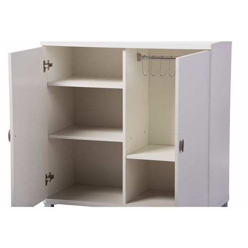 Baxton Studio Marcy Modern and Contemporary White Wood Entryway Handbags or School Bags Storage Sideboard Cabinet