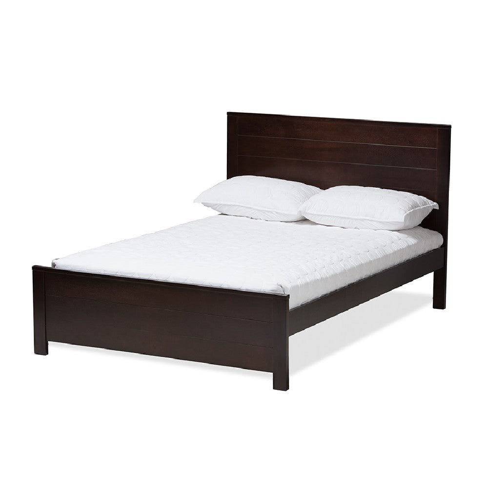 Baxton Studio Catalina Modern Classic Mission Style Dark Brown-Finished Wood Full Platform Bed