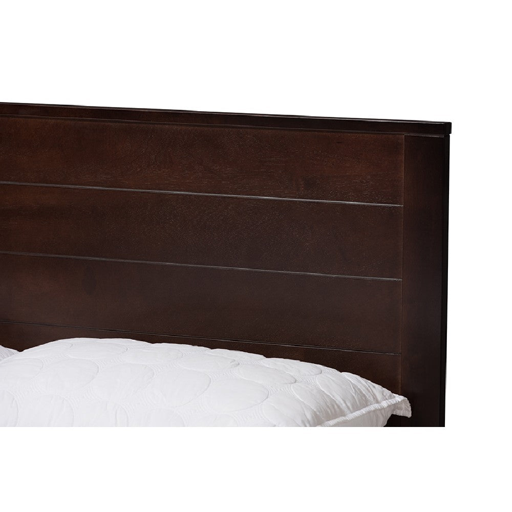 Baxton Studio Catalina Modern Classic Mission Style Dark Brown-Finished Wood Full Platform Bed