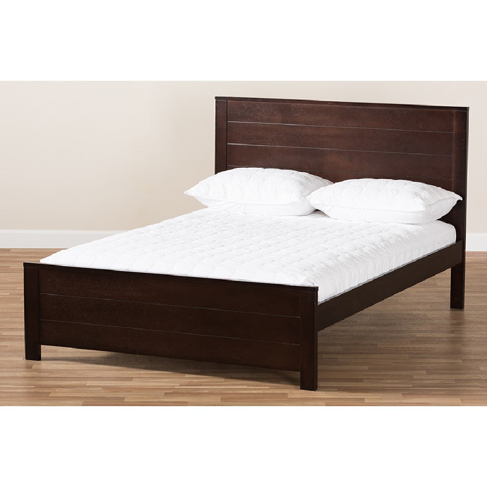 Baxton Studio Catalina Modern Classic Mission Style Dark Brown-Finished Wood Full Platform Bed