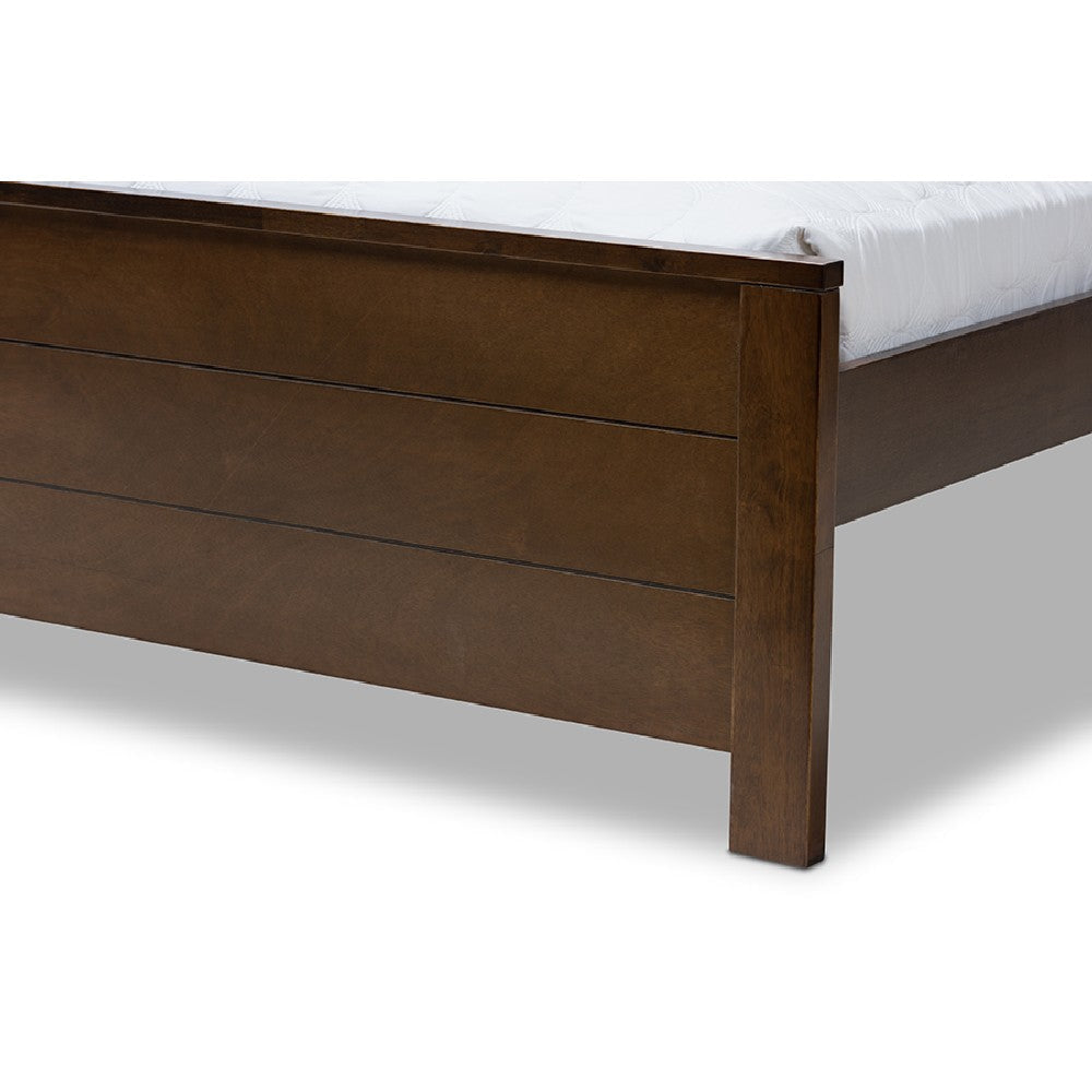 Baxton Studio Catalina Modern Classic Mission Style Brown-Finished Wood Full Platform Bed