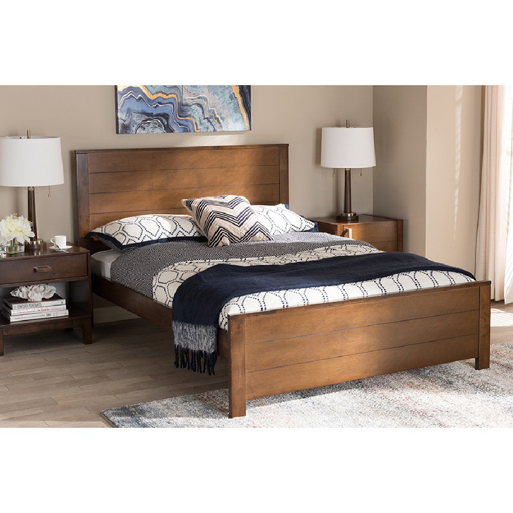 Baxton Studio Catalina Modern Classic Mission Style Brown-Finished Wood Full Platform Bed