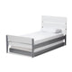 Baxton Studio Nereida Modern Classic Mission Style White and Grey-Finished Wood Twin Platform Bed WHI-HT1703-White-Grey-Twin-TRDL