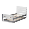 Baxton Studio Nereida Modern Classic Mission Style White and Grey-Finished Wood Twin Platform Bed WHI-HT1703-White-Grey-Twin-TRDL