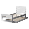 Baxton Studio Nereida Modern Classic Mission Style White and Grey-Finished Wood Twin Platform Bed WHI-HT1703-White-Grey-Twin-TRDL