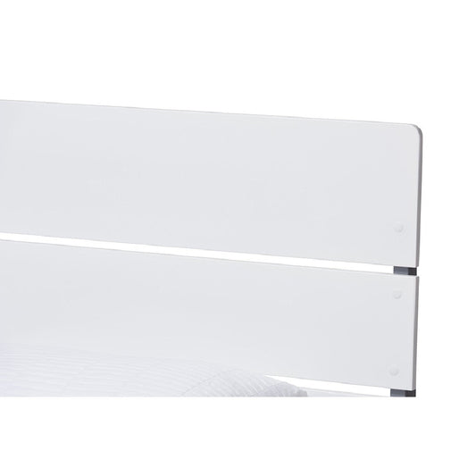 Baxton Studio Nereida Modern Classic Mission Style White and Grey-Finished Wood Twin Platform Bed
