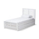 Baxton Studio Sedona Modern Classic Mission Style White-Finished Wood Twin Platform Bed with Trundle WHI-HT1704-White-Twin-TRDL