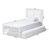 Baxton Studio Sedona Modern Classic Mission Style White-Finished Wood Twin Platform Bed with Trundle WHI-HT1704-White-Twin-TRDL