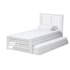 Baxton Studio Sedona Modern Classic Mission Style White-Finished Wood Twin Platform Bed with Trundle WHI-HT1704-White-Twin-TRDL