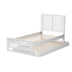Baxton Studio Sedona Modern Classic Mission Style White-Finished Wood Twin Platform Bed with Trundle WHI-HT1704-White-Twin-TRDL