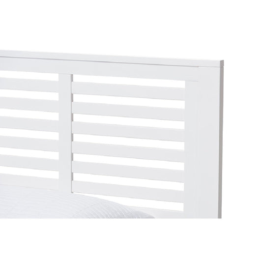 Baxton Studio Sedona Modern Classic Mission Style White-Finished Wood Twin Platform Bed with Trundle