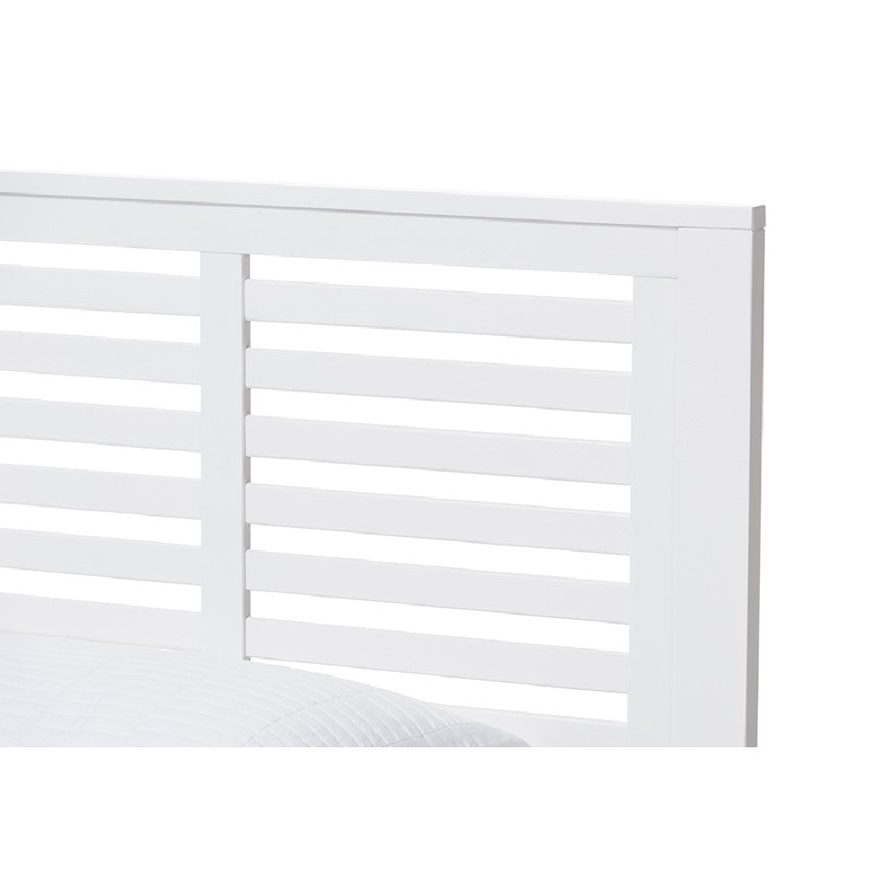 Baxton Studio Sedona Modern Classic Mission Style White-Finished Wood Twin Platform Bed with Trundle