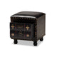 Baxton Studio Charlier Rustic Antique Inspired Dark Brown Faux Leather Upholstered Wood Storage Ottoman with Book Spine Drawer