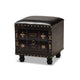 Baxton Studio Charlier Rustic Antique Inspired Dark Brown Faux Leather Upholstered Wood Storage Ottoman with Book Spine Drawer