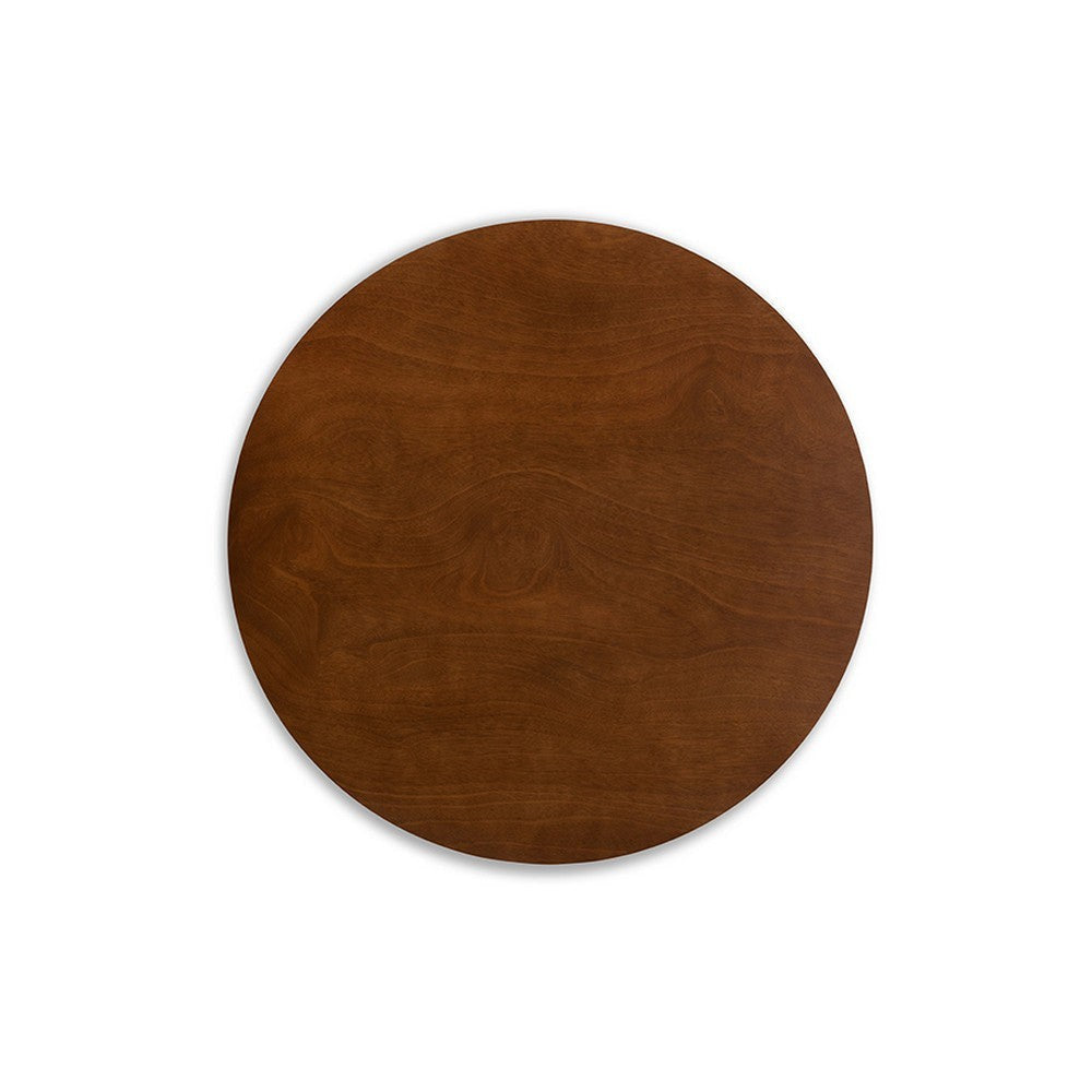 Baxton Studio Alana Mid-Century Modern Transitional Walnut Brown Finished Round Wood Dining Table WHI-Hexa-Walnut-Round-DT