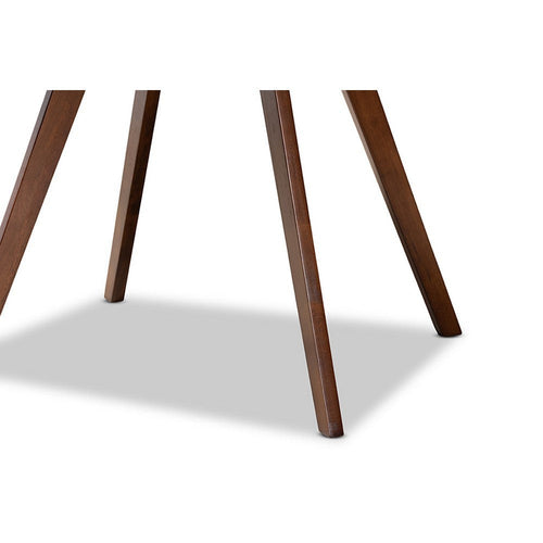 Baxton Studio Alana Mid-Century Modern Transitional Walnut Brown Finished Round Wood Dining Table
